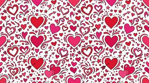 Red heart pattern with lace design vector Illustrazione stock