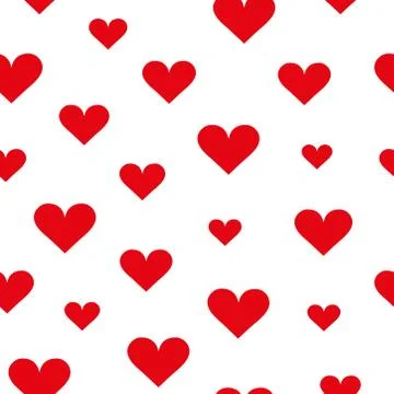 Red heart pattern on white background Stock-Illustration