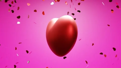 Red heart on the pink background Stock-Footage 261571356