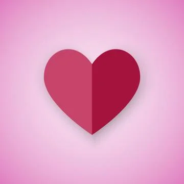 Red heart on pink background Stock Illustration