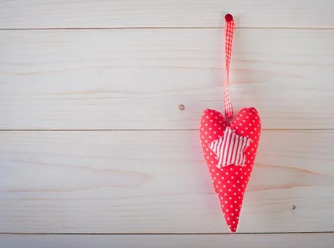 Red heart with polka dots Stock Photos