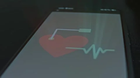 Red heart with pulse line presentation Stock Footage 304525127