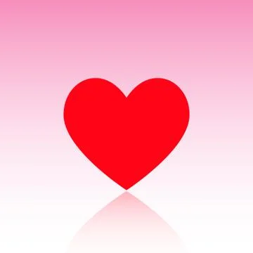 Red heart with reflect Stock Illustration