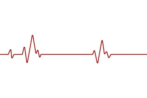 Red heart rhythm chart during training. Stock Illustration