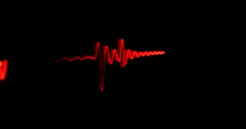 Red heart rhythm EKG, ECG. Heart beat pulse on black background, health care Stock Footage