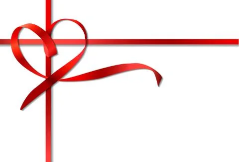 Red heart ribbon bow. Vector 스톡 일러스트
