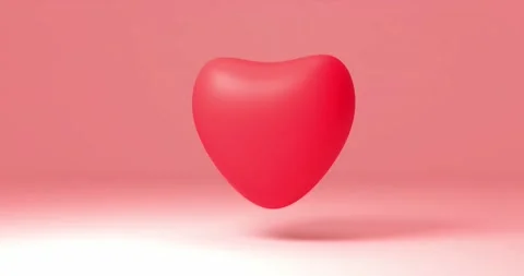 Red heart rotating on pink background abstract background 3d animation motion Stock Footage 232408936