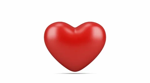 Red heart rotating on the white background Stock Footage 65817607