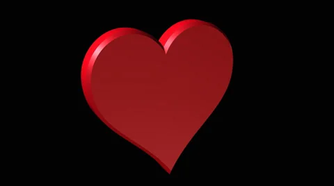 Red heart rotation in three dimension Video stock 34358366