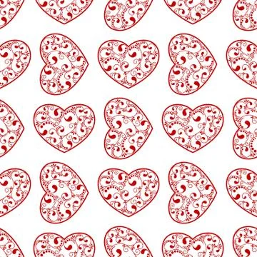 Red heart seamless Stock Illustration