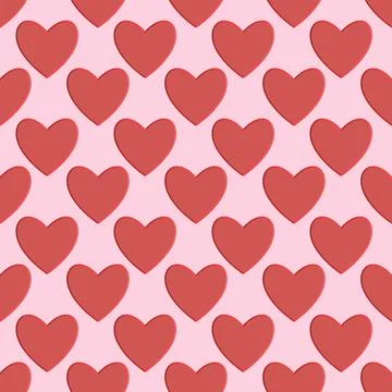 Red heart seamless pattern Illustrazione stock