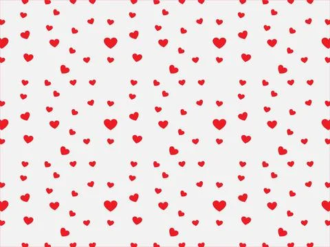Red heart seamless pattern vector on white background for Valentine's day a.. Stock Illustration