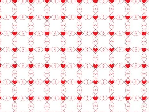 Red heart seamless pattern vector on white background for Valentine's day a.. Stock Illustration