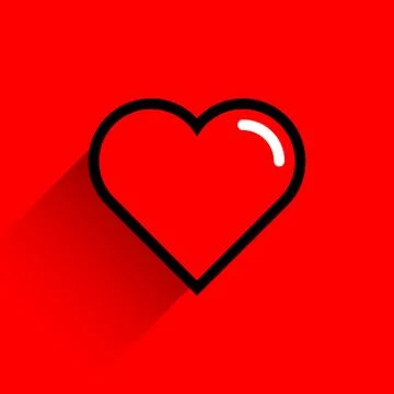 Red heart shape with black line stroke Stock-Illustration