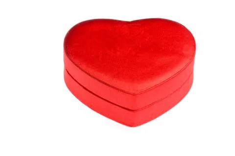 Red heart shape box Stock Photos