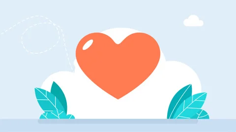 Red heart shape on a bright background. A paper airplane flies in the background Stock Footage 277417486