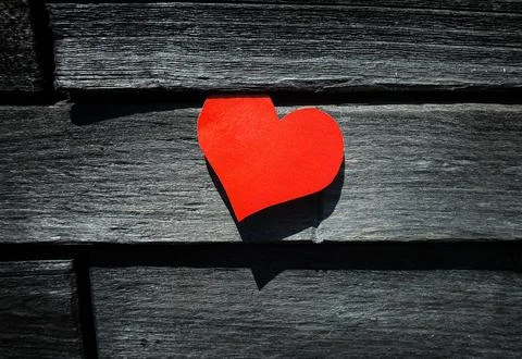 Red Heart Shape closeup Foto stock