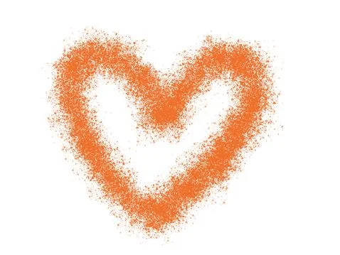 Red heart shape frame on isolated background, spray paint texture Stock Illustration
