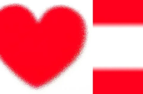Red heart shape illustration on white background with copy space Stock Illustration