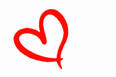 Red heart shape isolated on white background Stock Illustration