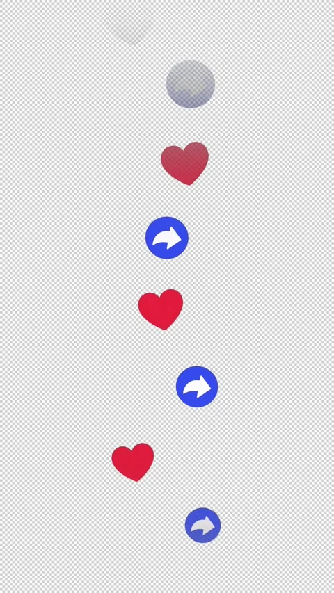 Red heart shape likes and share – looped with alpha channel. 库存影片 334110288