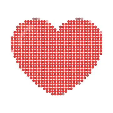 Red heart shape made of many small round gummy candies isolated on white ba.. Stock Illustration