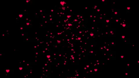 Red Heart Shape Particles Animation Black Background Video stock 302939331