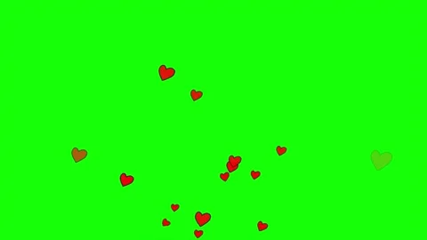 Red heart shape pixel icon particles animation on green screen Stock Footage 300851174