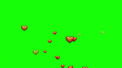 Red heart shape pixel icon particles animation on green screen Stock Footage 300851616