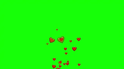 Red heart shape pixel icon particles animation on green screen Stock Footage 303390522