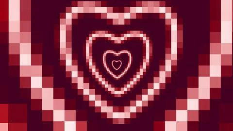 Red heart shape in pixel shape concept for love event Stock Illustration