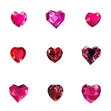 Red heart-shape stones Stock Illustration