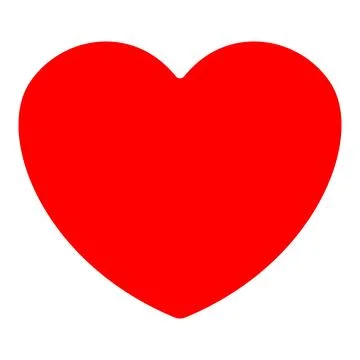 Red heart shape symbol, vector illustration Illustrazione stock
