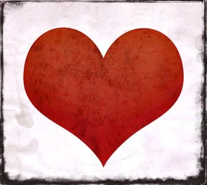 Red heart shape with texture Stock Illustration