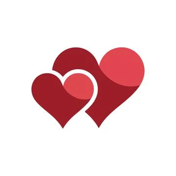Red Heart Shape Vector Design Romantic &amp; Elegant Love Symbols Ilustración de archivo