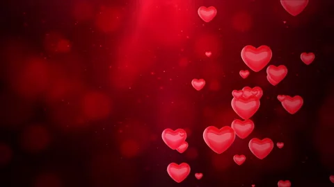 Red Heart shaped and particles flowing for Valentine's day, Valentine's day. Stock Footage 229227944