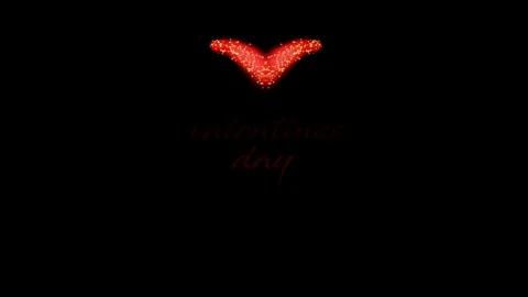 Red heart shaped animation on black background for valentines day, 4K video Stock Footage 100431504