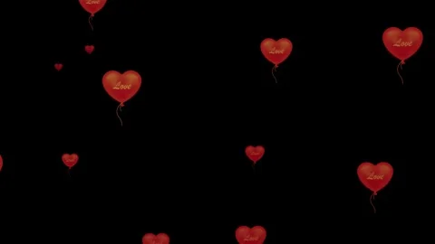 Red Heart Shaped Balloons Floating as Romantic Valentine Love Symbol Animation 스톡 동영상 340047362