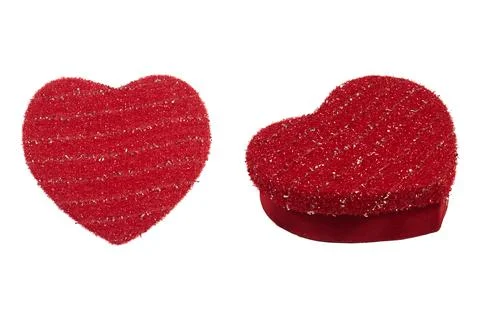 Red Heart Shaped Gift Boxes With Glitter Texture for Valentine Romance and Love  Stock Photos