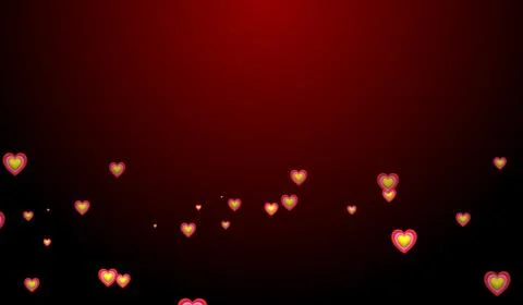 Red heart shaped icon particles bouncing against the ground on red background 스톡 일러스트