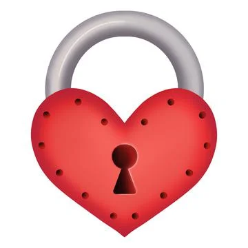Red heart-shaped lock. Design for Valentine's Day Stock Illustration