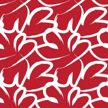 Red Heart shaped Seamless Pattern Background Stock Illustration