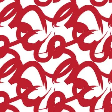 Red Heart shaped Seamless Pattern Background 스톡 일러스트