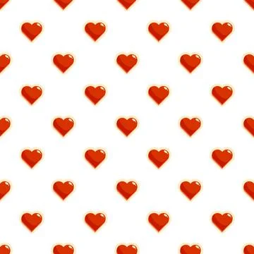 Red heart shapes creating a love seamless pattern Stock Illustration