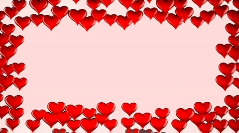 Red Heart shapes frame Vídeo Stock 831815