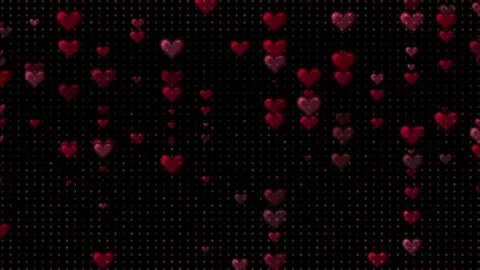 Red Heart Shapes LED Subtle Dot Texture Animation Stock Footage 299624204