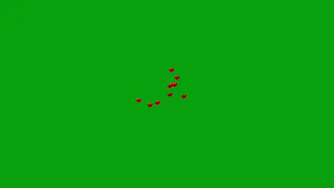 Red heart shapes motion graphics with green screen background Stock Footage 278847076