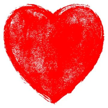 Red Heart Sign with Paint Texture 스톡 일러스트