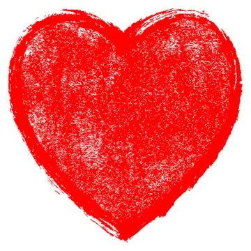 Red Heart Sign with Paint Texture Illustrazione stock