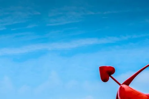 Red heart in the sky Stock Photos